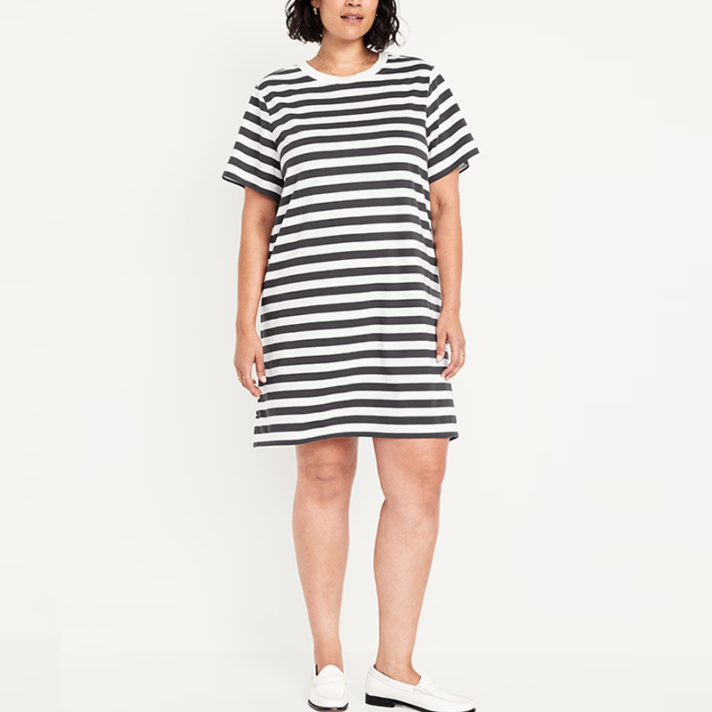 womens striped t shirt dress